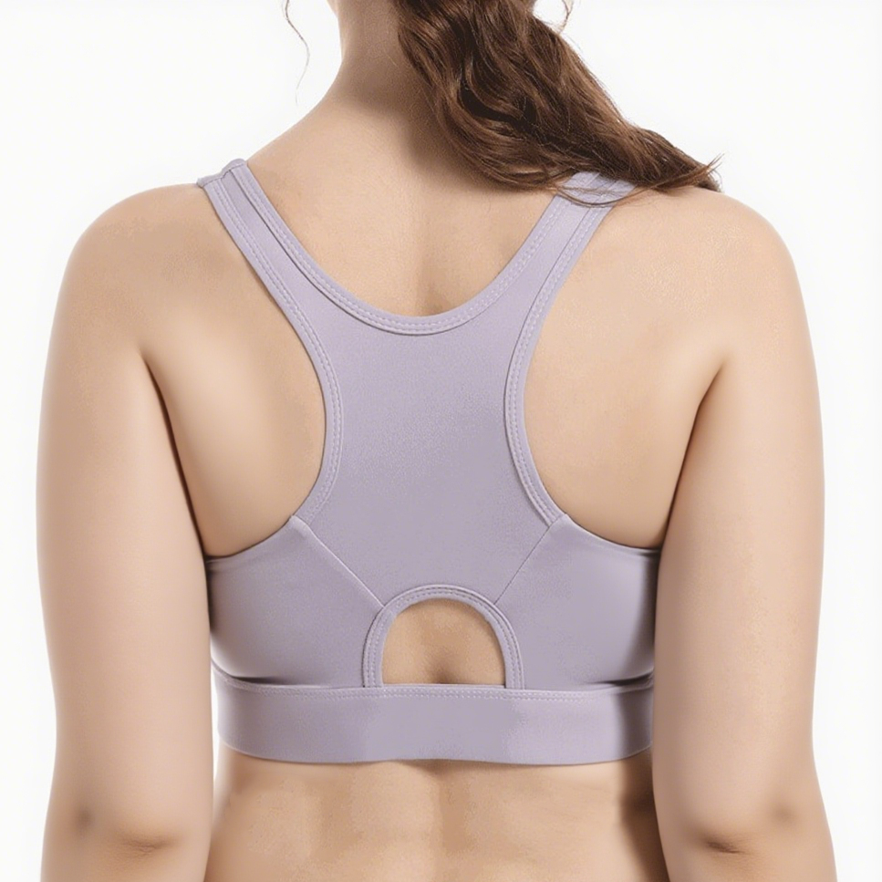 Dollylace Front Zipper Integrated Sports Bra for Fitness with Beautiful Back and No Steel Ring