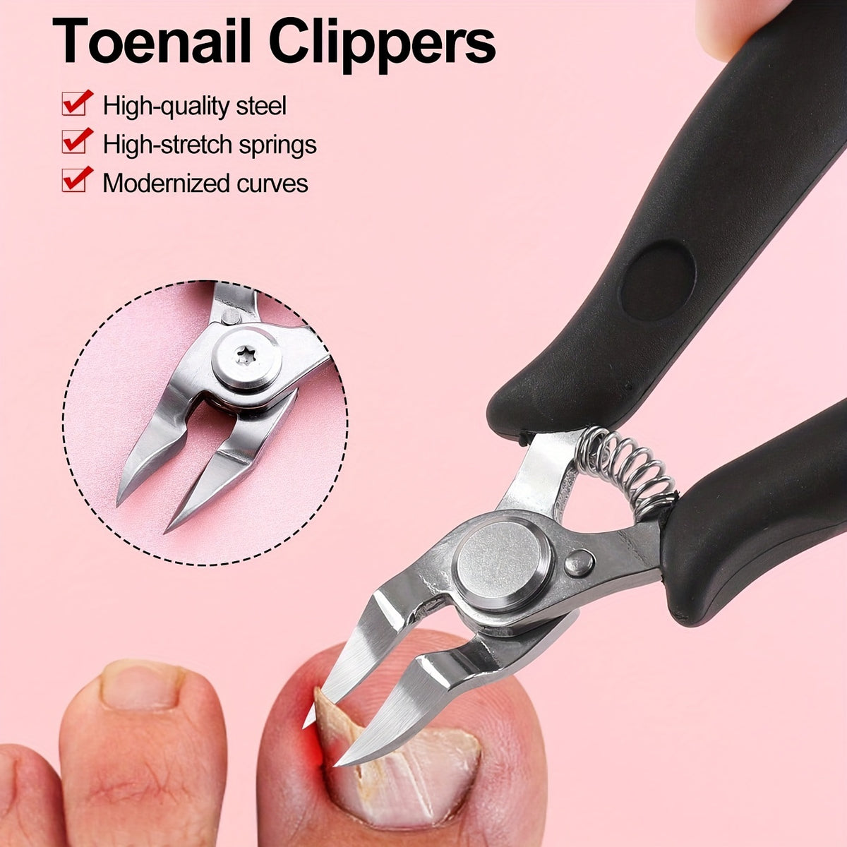 Precision nail clippers for ingrown and curly nails