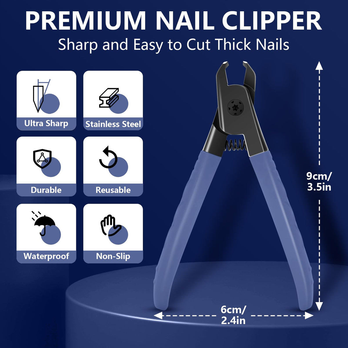 Non-Slip Long Handle Nail Clippers for Thick Nails