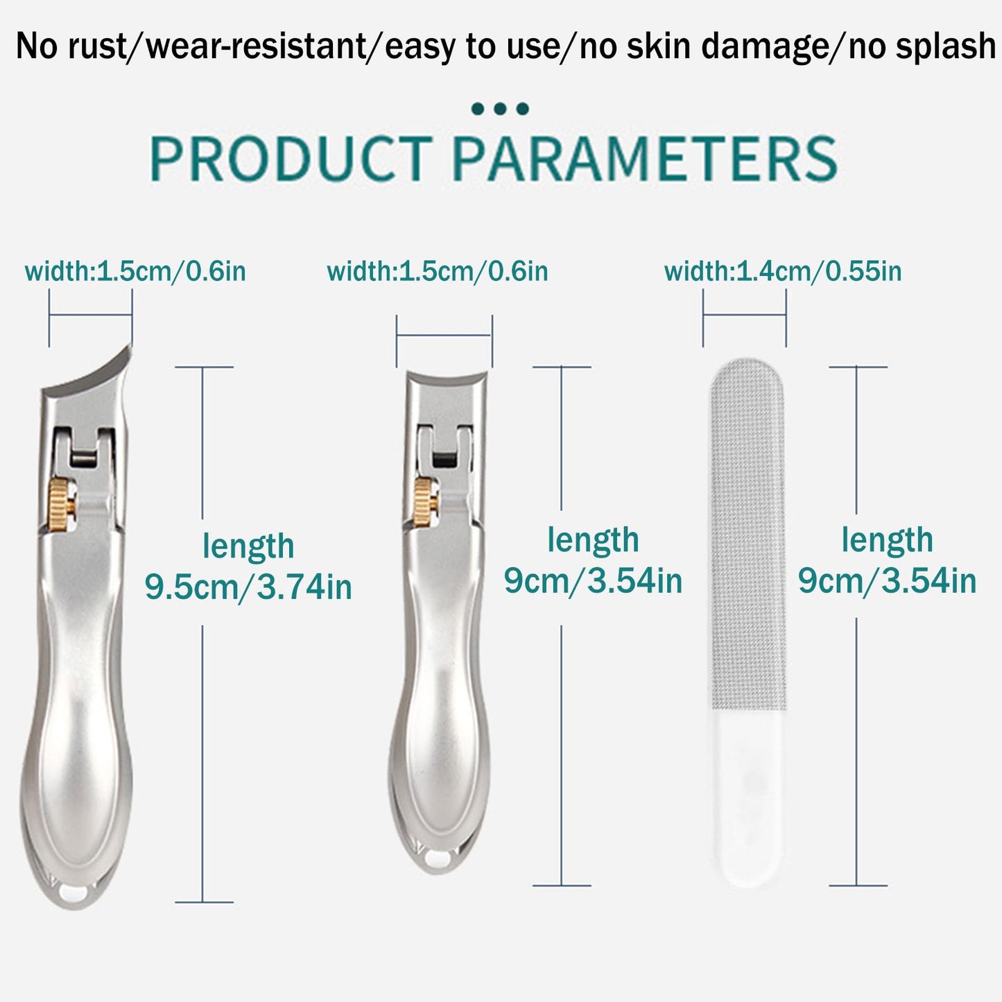 Splash-Proof Large Opening Nail Clippers for Hard/Thick Toenail