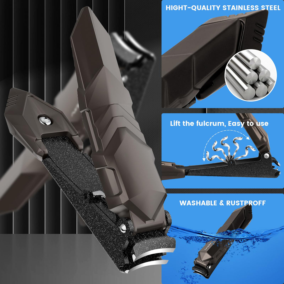 Super Sharp Splash-Proof Self-Retracting Nail Clippers For Thick Nails
