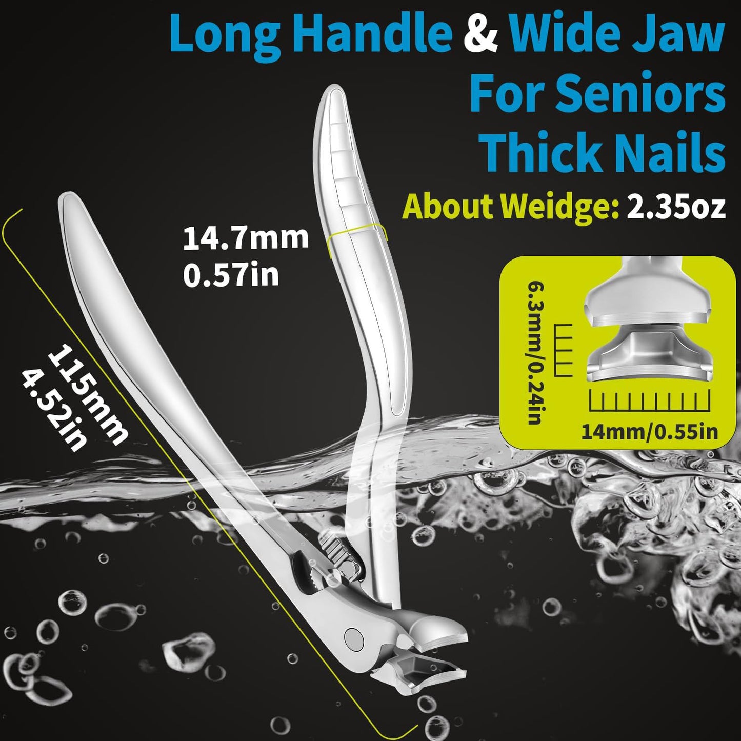 Upgraded Longer Handle Nail Clippers for Seniors