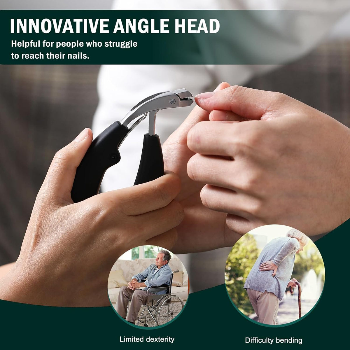 🏥Angled Toenail Clippers for Thick Toenails